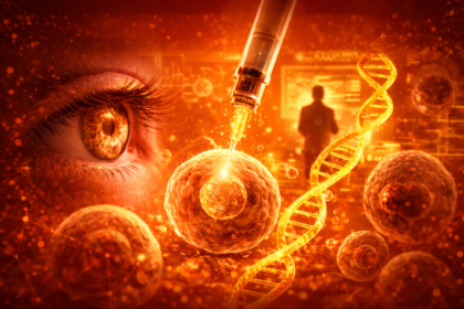 Illustrazione sulla rigenerazione cellulare e le terapie di ringiovanimento basate sul DNA.