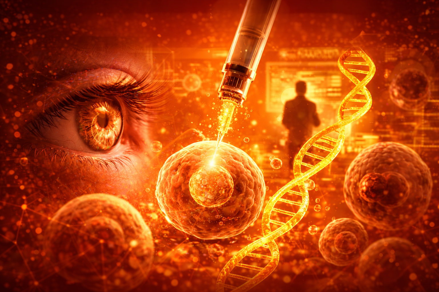 Illustrazione sulla rigenerazione cellulare e le terapie di ringiovanimento basate sul DNA.